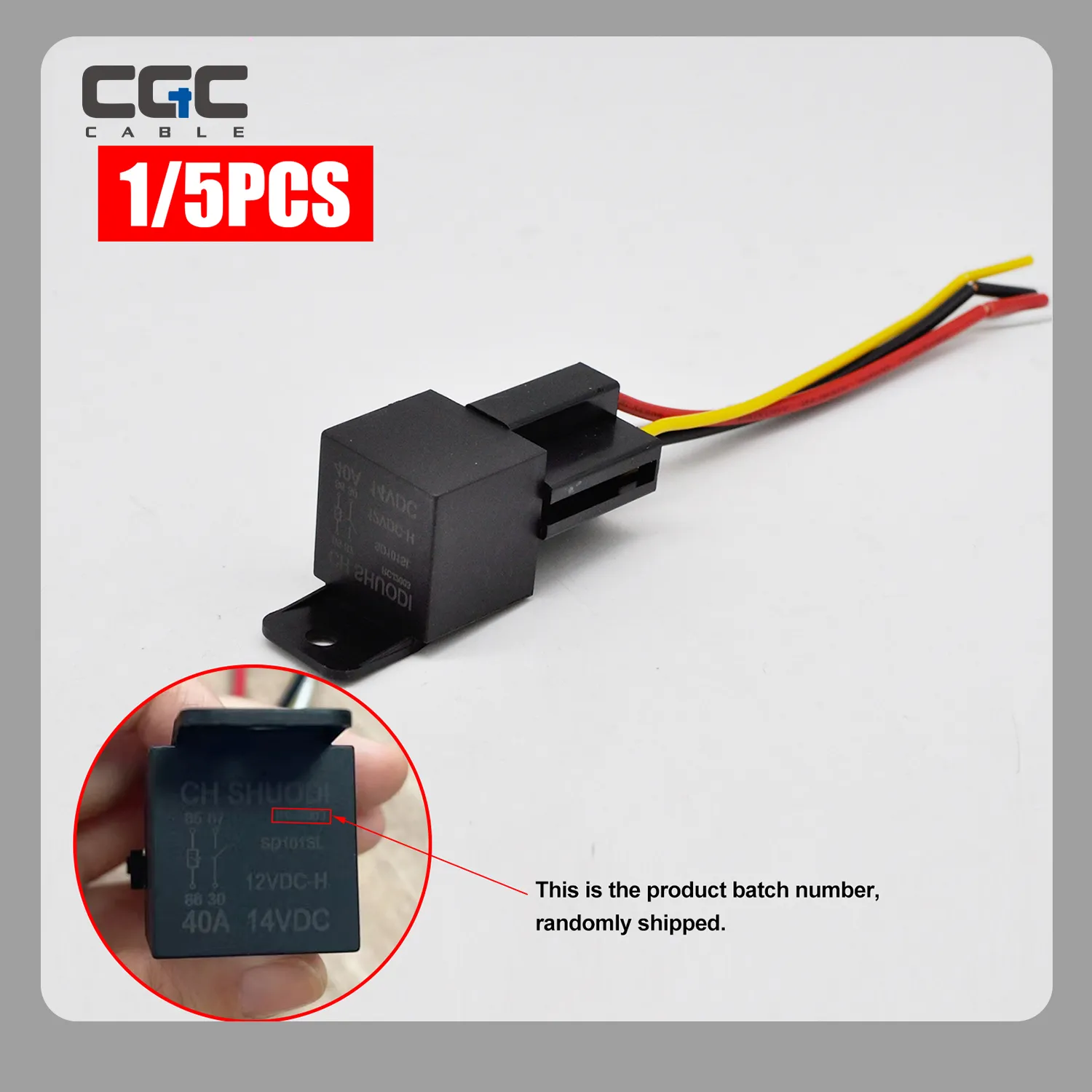 1PC Automotive Relay, 12V40A 4Pin Universal Power Relay with Harness, 16AWG+18AWG Tinned Copper Wires for Car Vehicle Motor Switch – Bild 1