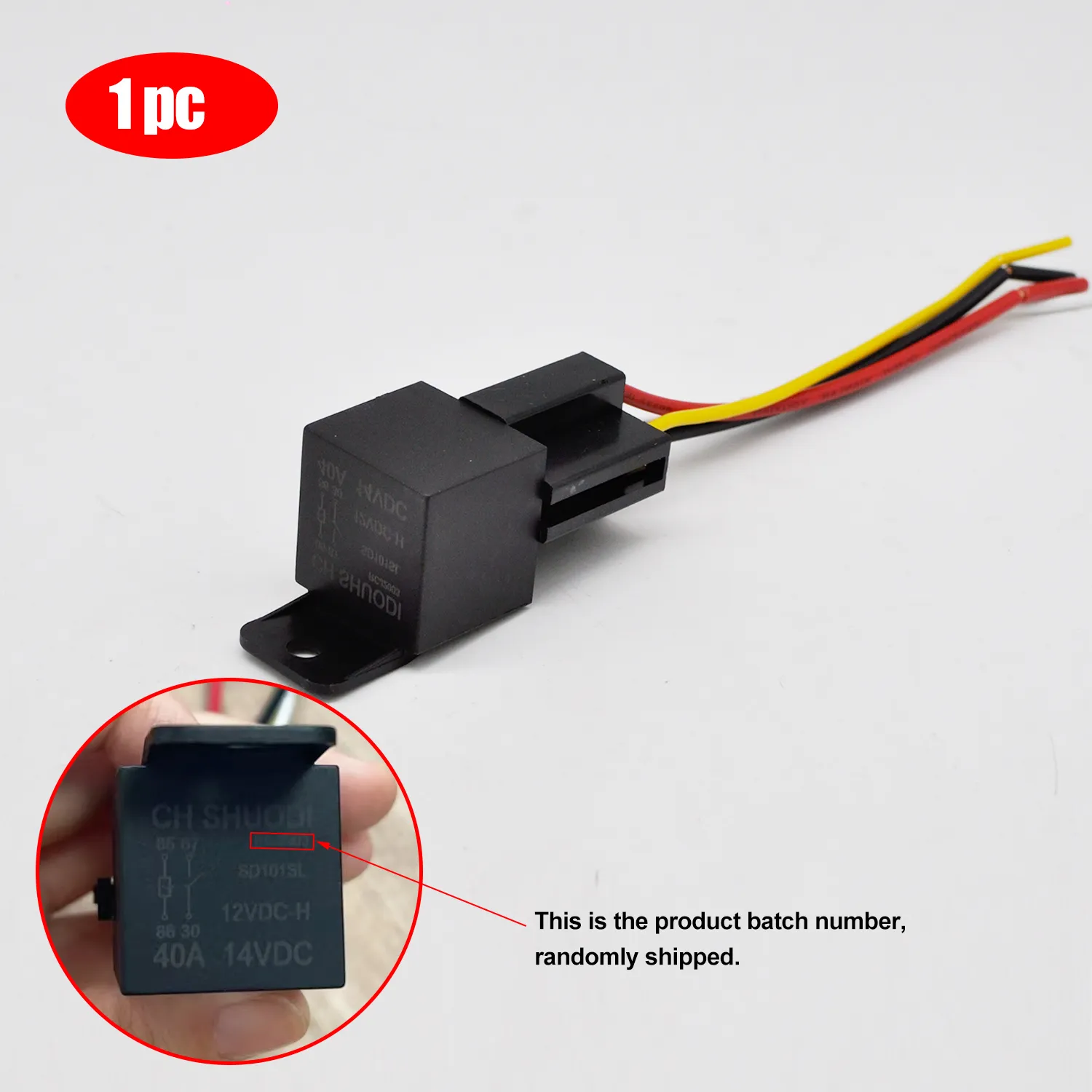 1PC Automotive Relay, 12V40A 4Pin Universal Power Relay with Harness, 16AWG+18AWG Tinned Copper Wires for Car Vehicle Motor Switch – Bild 3