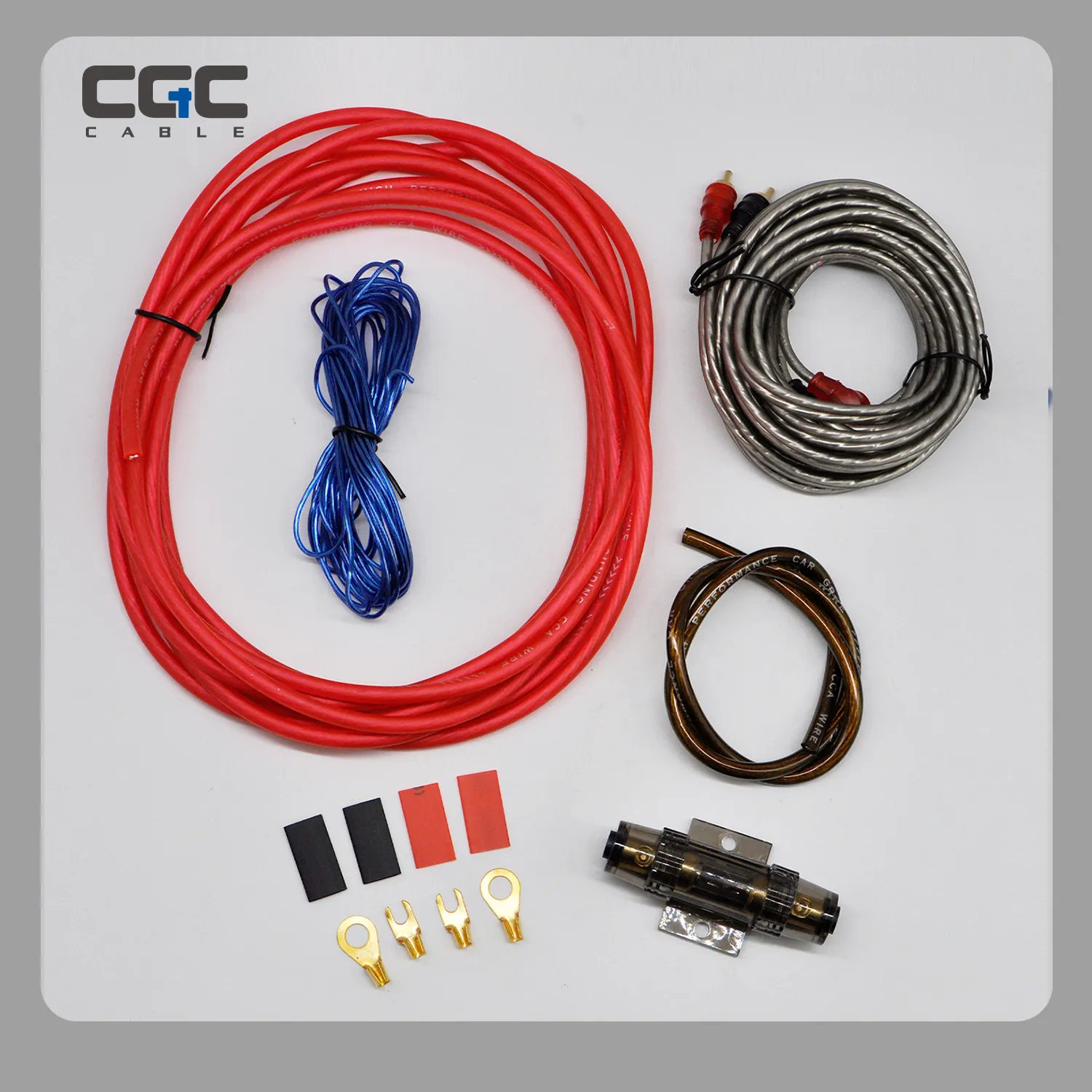 Amp Install Kit, 8GA CCA Car Audio Speakers Wiring, Complete Amplifier Installation Kit with RCA Cables Speakers Cable - 图片 1