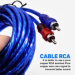 Amp Install Kit, 2.5 Square Meter Car Audio Speakers Wiring Kit CCA, Complete Amplifier Installation with RCA Cables - Imagen 4