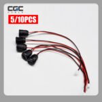 5PCS Model-C Female Chassis Connectors, 2-Pin Model-C Female Socket Jacks for Charging, 3A USB-C Plug Socket in Round Black Design, Suitable for 12V Power Outlets in Rvs, Without Battery