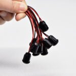 5PCS Model-C Female Chassis Connectors, 2-Pin Model-C Female Socket Jacks for Charging, 3A USB-C Plug Socket in Round Black Design, Suitable for 12V Power Outlets in Rvs, Without Battery - 图片 6