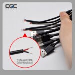 2 cables USB pigtail de 100 cm/39,3 pulgadas, 24 AWG, conector macho USB 2.0 de 2 pines, cable DIY, para tiras de LED, luces nocturnas, lámparas, relojes de mesa, cajas de TV, espejos y ventiladores.