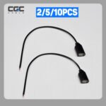 10PCS USB Pigtail 2 Pin USB 2.0 Female, DIY Repair of USB 2.0 Cables, 30cm/11.8in Soldering The Two Pins of The USB Female Connector, for USB Equipment Installed Fixing DIY USB Cables, LED Lights, Fans, And LED Strip Desk Lamps