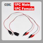 2根60厘米/2英尺USB电气测试线,2根USB公头/USB母头转鳄鱼夹60厘米线,鳄鱼夹转USB测试线适配器,带夹子电源检测连接线