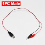 2PCS 60cm/2FT USB Electrical Testing, 2PCS USB Male/USB Female to Alligator Clips 60cm, Alligator Clip to USB Test Lead Adapter with Clip Power Detection Connection Line - 图片 2