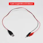 2PCS 60cm/2FT USB Electrical Testing, 2PCS USB Male/USB Female to Alligator Clips 60cm, Alligator Clip to USB Test Lead Adapter with Clip Power Detection Connection Line - 图片 4