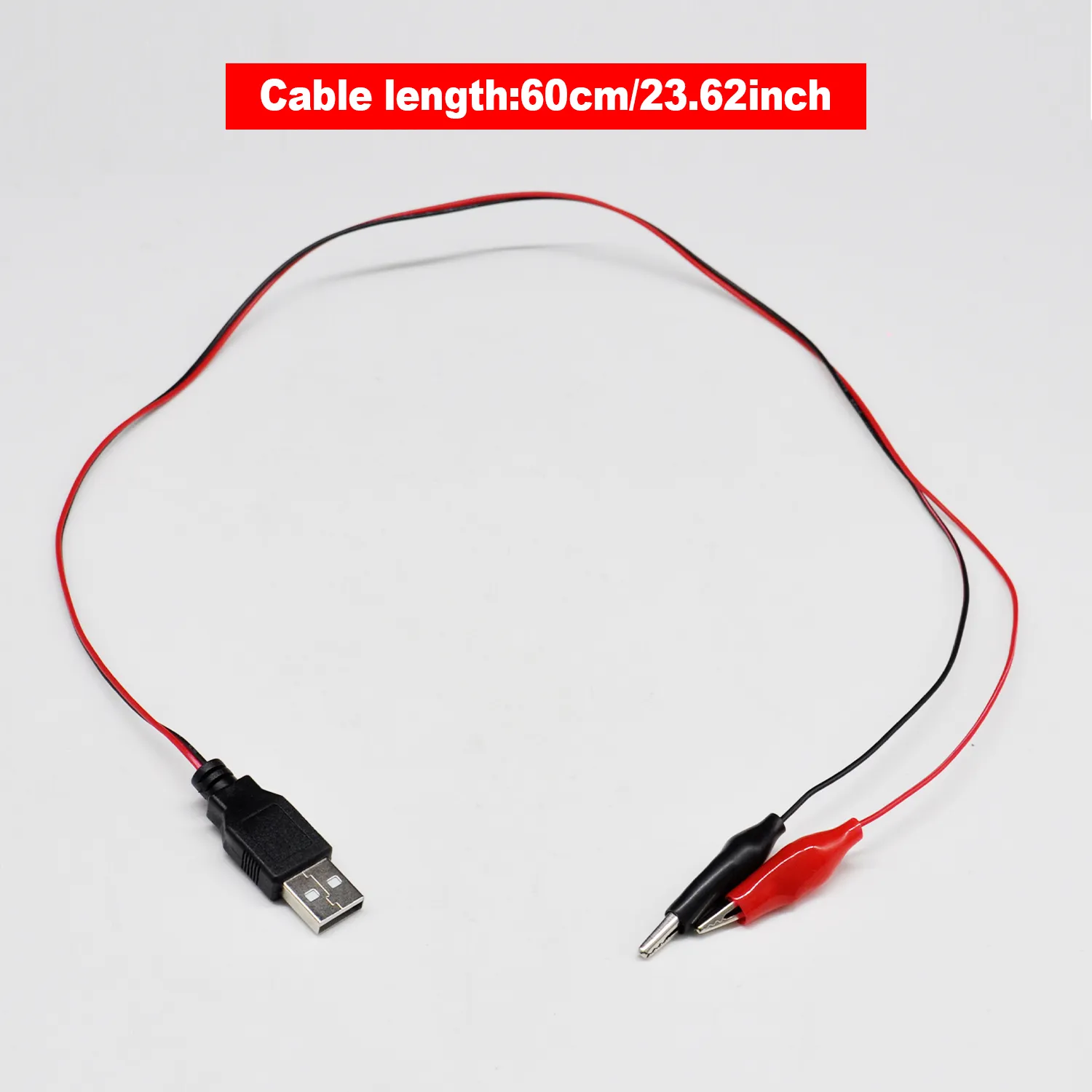2PCS 60cm/2FT USB Electrical Testing, 2PCS USB Male/USB Female to Alligator Clips 60cm, Alligator Clip to USB Test Lead Adapter with Clip Power Detection Connection Line - 图片 4