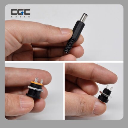 5 unidades de conector DC5.5x2.1mm (DC-022), conector adaptador de corriente DC con rosca interna en forma de barril