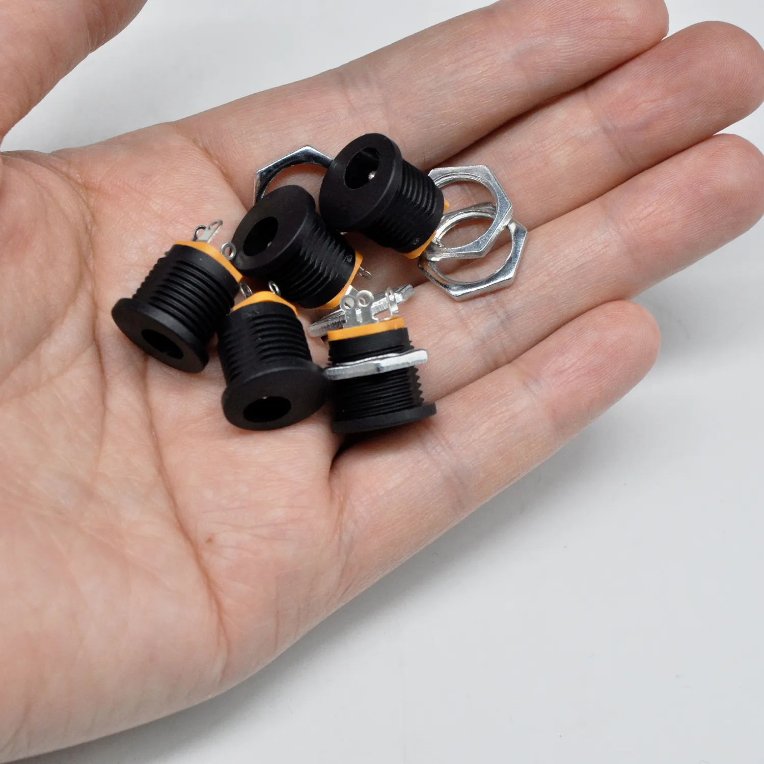 5PCS DC5.5x2.1mm socket (DC-022), internal thread DC barrel shaped DC power adapter connector - 图片 2