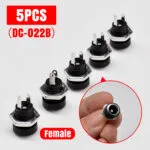 5PCS DC5.5x2.1mm socket (DC-022), internal thread DC barrel shaped DC power adapter connector - 图片 6