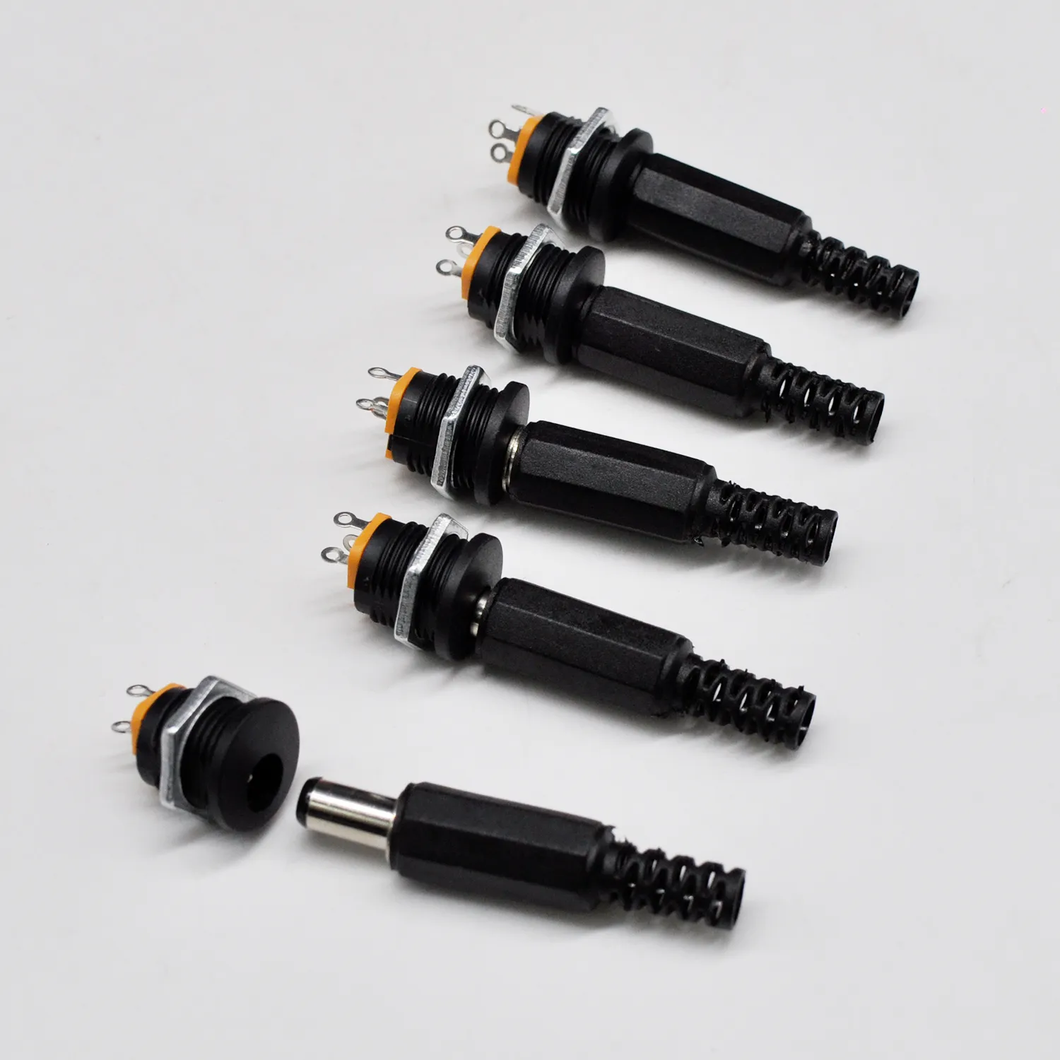 5PCS DC5.5x2.1mm socket (DC-022), internal thread DC barrel shaped DC power adapter connector - 图片 9