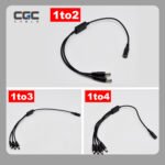 3 to1 DC Power Splitter Cable 1 Female to Plug Connection, 5.5mm x 2.1mm DC Power Supply Splitter Cord for CCTV Security Camera Led Strip Light