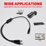 3 to1 DC Power Splitter Cable 1 Female to Plug Connection, 5.5mm x 2.1mm DC Power Supply Splitter Cord for CCTV Security Camera Led Strip Light - Image 5
