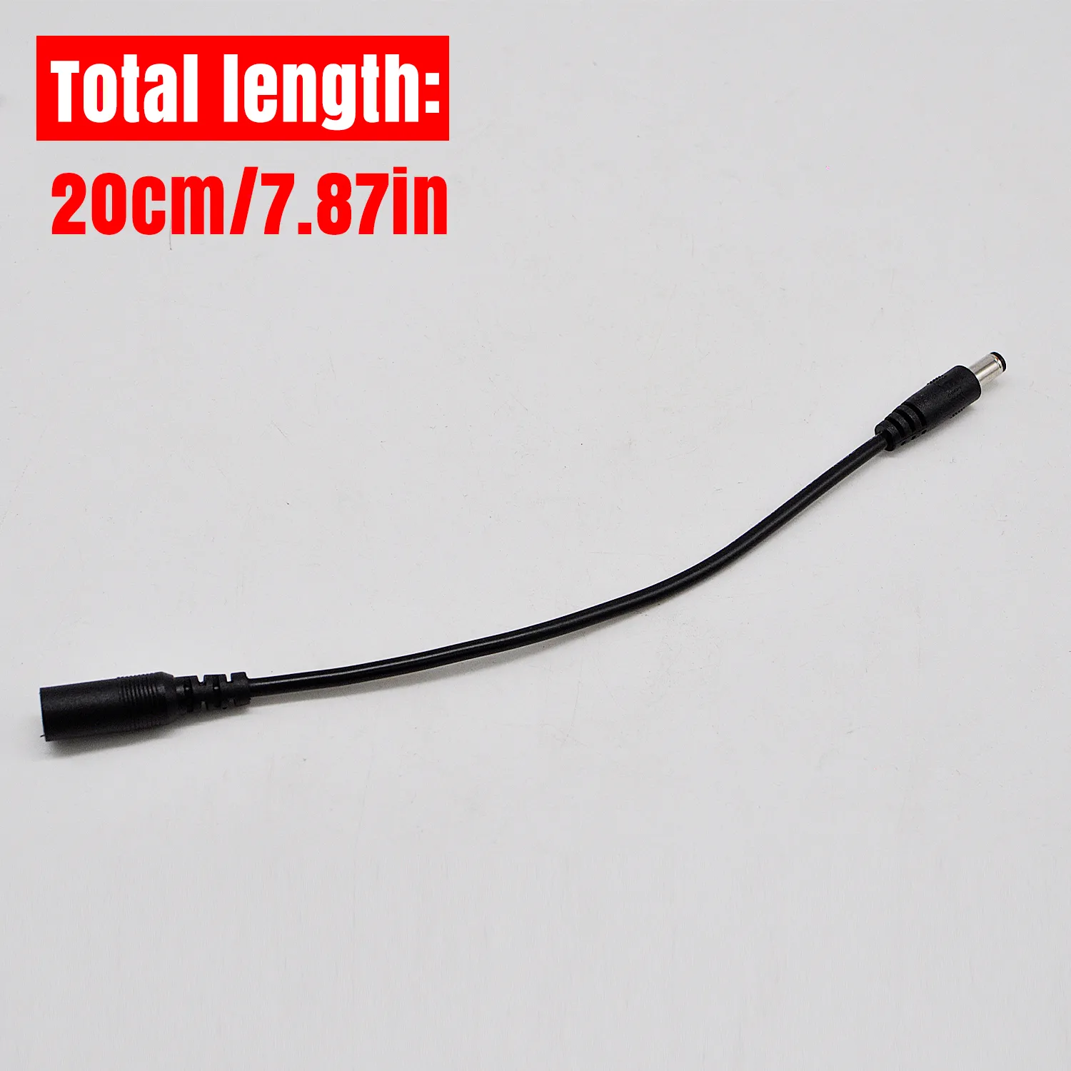 30CM/12in 5.5x2.1 DC Power Extension Cord, 5.5x2.1mm Female to Male Plug for CCTV Security IP Camera, LED Strip, Monitors, Survelliance DVR NVR Standalone - 图片 3