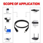 100CM/39in 5.5x2.1 DC Power Extension Cord, 5.5x2.1mm Female to Male Plug for CCTV Security IP Camera, LED Strip, Monitors, Survelliance DVR NVR Standalone - Image 9