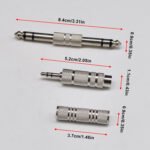 Speaker Connectors,  3PCS Nickel Plated 6.35mm&3.5mm Audio Adapter, 1/4" Male-Male, 3.5mm Male-6.35mm Female, 3.5mm F-F Stereo TRS Converter for Amplifier – Bild 3