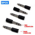 5PCS 3.5 mm to 1/4 adapter, 3.5mm Female to 6.35mm Male Audio Converter Connector, for Speaker Headphone Guitar Digital Piano Amp Keyboard Stereo Microphone AUX Cable – Bild 4