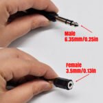 5PCS 3.5 mm to 1/4 adapter, 3.5mm Female to 6.35mm Male Audio Converter Connector, for Speaker Headphone Guitar Digital Piano Amp Keyboard Stereo Microphone AUX Cable – Bild 5