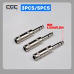 5PCS 6.35MM Guitar Plugs, 6.35mm Male 1/4" TS Plug Audio Connector, Solder Jack Adapter for Guitar Speaker Microphone Instrument Audio Cables