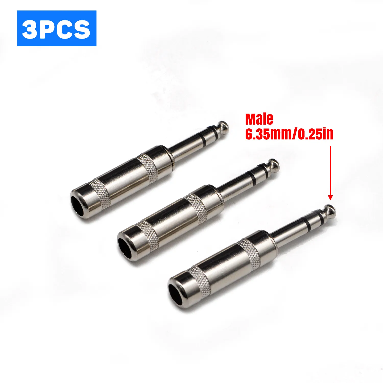 5PCS 6.35MM Guitar Plugs, 6.35mm Male 1/4" TS Plug Audio Connector, Solder Jack Adapter for Guitar Speaker Microphone Instrument Audio Cables – Bild 2