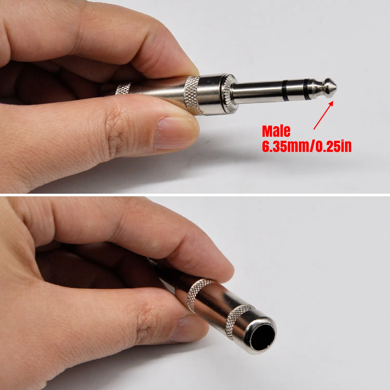 5PCS 6.35MM Guitar Plugs, 6.35mm Male 1/4" TS Plug Audio Connector, Solder Jack Adapter for Guitar Speaker Microphone Instrument Audio Cables – Bild 5