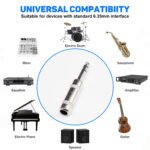 5PCS 6.35MM Guitar Plugs, 6.35mm Male 1/4" TS Plug Audio Connector, Solder Jack Adapter for Guitar Speaker Microphone Instrument Audio Cables - Image 8