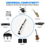 5PCS 6.35MM Guitar Plugs, 6.35mm Male 1/4" TS Plug Audio Connector, Solder Jack Adapter for Guitar Speaker Microphone Instrument Audio Cables – Bild 8
