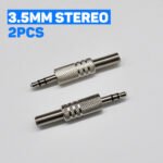 2PCS Rolled 3.5mm Plug, 3.5mm Stereo Solder Model Audio Plug, DIY Cable Connector with Spring Stress Relief for Headphone Microphone Coaxial Audio - Imagen 2