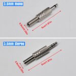 2PCS Rolled 3.5mm Plug, 3.5mm Stereo Solder Model Audio Plug, DIY Cable Connector with Spring Stress Relief for Headphone Microphone Coaxial Audio - Imagen 5