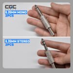 2PCS 6.35MM Guitar Plugs, 6.35mm Male TS Mono Audio Plug with Spring Stress Relief, Solder Jack Connector for Guitar Speaker Microphone Audio Cables