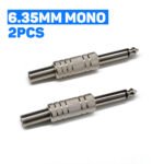 2PCS 6.35MM Guitar Plugs, 6.35mm Male TS Mono Audio Plug with Spring Stress Relief, Solder Jack Connector for Guitar Speaker Microphone Audio Cables - 图片 3