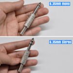 2PCS 6.35MM Guitar Plugs, 6.35mm Male TS Mono Audio Plug with Spring Stress Relief, Solder Jack Connector for Guitar Speaker Microphone Audio Cables - 图片 7