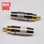 2PCS RCA Male Plug Adapter Audio Phono Gold Plated Solder Connecto, Audio Video Cable Adapter Connector for Speaker Wire Wall Plate Home Theater Audio Video Receiver Amplifiers and Sound Systems - Image 3
