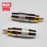 2PCS RCA Female Plug Adapter Audio Phono Gold Plated Solder Connecto, Audio Video Cable Adapter Connector for Speaker Wire Wall Plate Home Theater Audio Video Receiver Amplifiers and Sound Systems - 图片 3