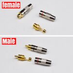 2PCS RCA Male Plug Adapter Audio Phono Gold Plated Solder Connecto, Audio Video Cable Adapter Connector for Speaker Wire Wall Plate Home Theater Audio Video Receiver Amplifiers and Sound Systems - Image 4