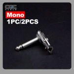 1PC 6.35MM Guitar Plugs, 6.35MM 90 Degree Elbow Single Channel Guitar Plug, Port Adapter for Single Channel Audio Connections Microphone Amplifier Audio Conversion