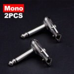 1PC 6.35MM Guitar Plugs, 6.35MM 90 Degree Elbow Single Channel Guitar Plug, Port Adapter for Single Channel Audio Connections Microphone Amplifier Audio Conversion - 图片 3