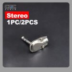 1PC 6.35MM Guitar Plugs, 6.35MM 1/4" Dual Channel Male Pancake Connector, 90?? Right Angle Adapter for Amplifier Microphone Guitar Speaker Audio Cables - 图片 2