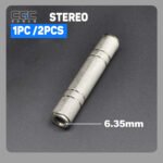 1PC 6.35 female to female adapter, 6.35Mm Two-channel Female-to-female Joiner, TRS Stereo TS Mono Jack Adapter for Guitar Amplifier Speaker Sound Setup