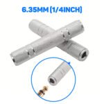 1PC 6.35 female to female adapter, 6.35Mm Two-channel Female-to-female Joiner, TRS Stereo TS Mono Jack Adapter for Guitar Amplifier Speaker Sound Setup - 图片 7