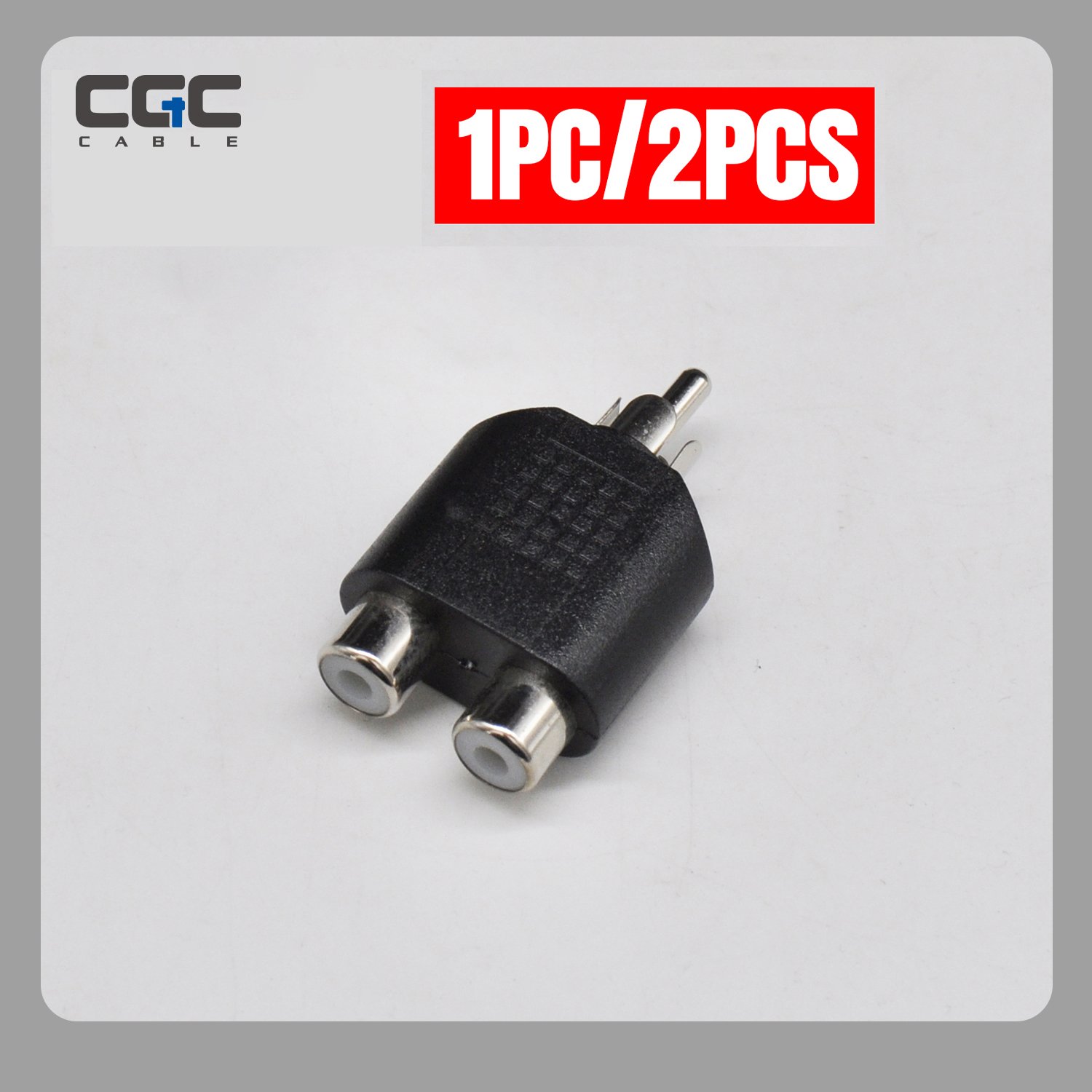 779-1.jpg 2PCS RCA Adapter, RCA Audio Video Splitter Dual Female to Male Plug, AV TV Cable Conversion Connector Plug and Play Simple Operation Audio Adapter - Image 1