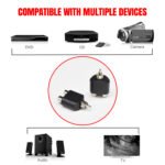 2PCS RCA Adapter, RCA Audio Video Splitter Dual Female to Male Plug, AV TV Cable Conversion Connector Plug and Play Simple Operation Audio Adapter - Image 7