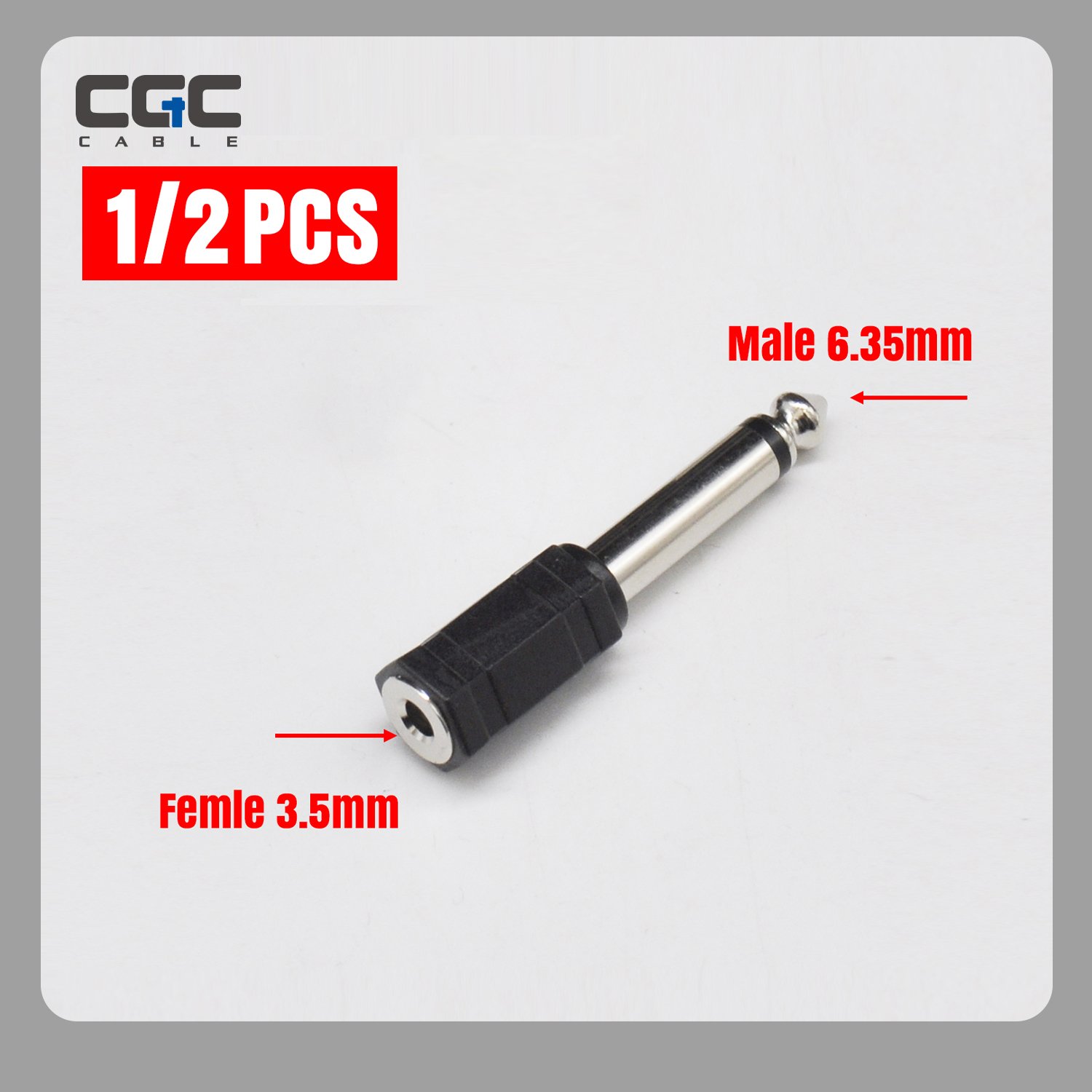 781-1.jpg 1PC Headphone Audio Adapter Converter 3.5mm Female to 6.35mm Male Connector Adapter for Digital Piano Keyboard Stereo guitar - 图片 1