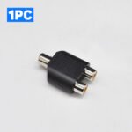 2PCS RCA adapter, Female to Dual Female RCA Splitter, Audio Video Conversion Connector Plug and Play for AV TV Cable Conversion Simple to Use - Imagen 2