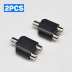 2PCS RCA adapter, Female to Dual Female RCA Splitter, Audio Video Conversion Connector Plug and Play for AV TV Cable Conversion Simple to Use - Imagen 3