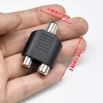 2PCS RCA adapter, Female to Dual Female RCA Splitter, Audio Video Conversion Connector Plug and Play for AV TV Cable Conversion Simple to Use - Imagen 4