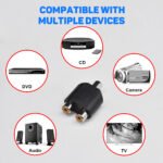 2PCS RCA adapter, Female to Dual Female RCA Splitter, Audio Video Conversion Connector Plug and Play for AV TV Cable Conversion Simple to Use - Imagen 7
