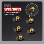 10PCS Electric Guitar Input Jack, 1/4 Inch 6.35mm Mono Guitar Input Socket, Nut & Washer Included for All Electric Guitar Bass Guitar Models