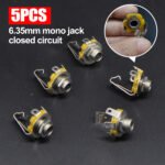 10PCS 6.35mm Mono Jack Input Jacks for Electric & Bass Guitars - 1/4" Closed Circuit Jacks with Yellow & Black Design, Durable Metal Construction, Secure Mounting for All Electric & Bass Guitars, Guitar Jacks, Instrument Connectivity, Sleek Metallic Finish, Sturdy Construction - 图片 5